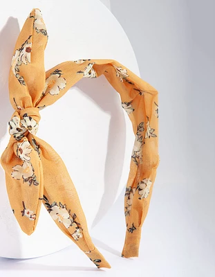 Mustard Floral Fabric Headband