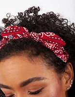 Red Bandana Knotted Headband