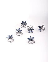 Gunmetal Blue Hair Screw 6-Pack