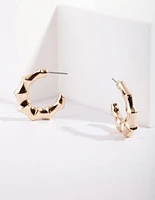 Gold Bamboo 3/4 Hoop Earrings