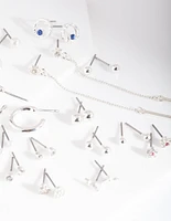 Silver Diamante Motif Earring 20 Pack