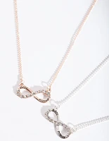 Mixed Metal Best Friend Infinity Necklace Set