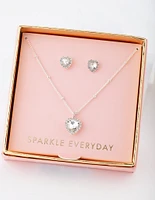 Yellow Heart Earrings Necklace Gift Box