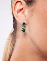 Green Diamond Simulant Teardrop Jewellery Set