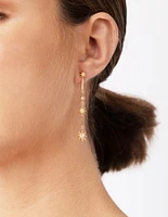 Gold Plated Sterling Silver Constellation Star Drop Earrings