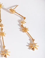 Gold Plated Sterling Silver Constellation Star Drop Earrings