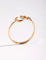 Gold Plated Sterling Silver Open Celestial Ring