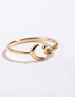 Gold Plated Sterling Silver Open Celestial Ring