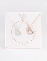 Best Friend Heart Lock Necklace Pack