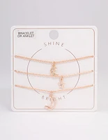 Rose Gold Celestial Bracelet or Anklet Pack