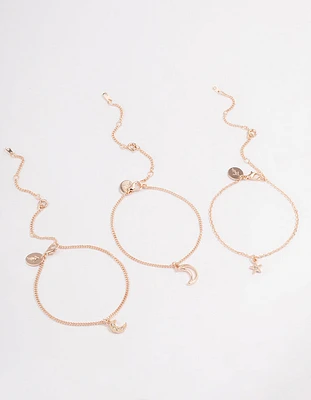 Rose Gold Celestial Bracelet or Anklet Pack