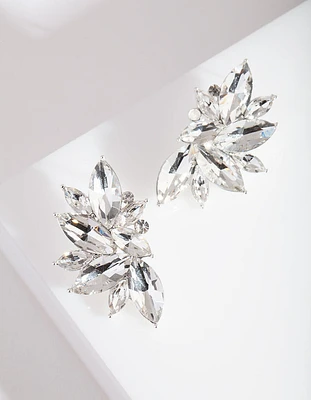 Diamante Fan Stud Earrings