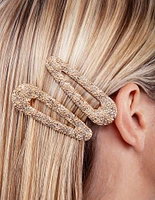 Textured Gold Hair Clip Pack