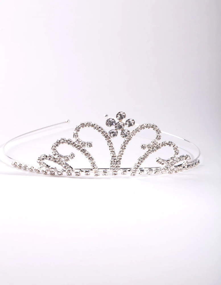 Kids Silver Pretty Tiara Headband