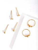 Gold Plated Sterling Silver Ball Cluster Pack Earring