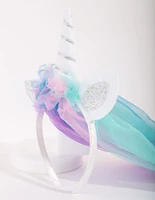 Kids Unicorn Rainbow Veil Headband