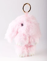 Kids Pink Fluffy Bunny Keyring