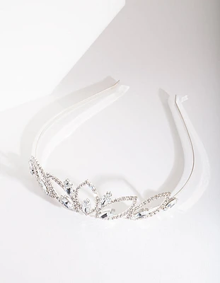 Silver Diamante Stone Tiara