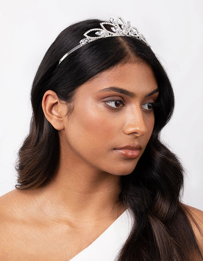 Silver Diamante Stone Tiara