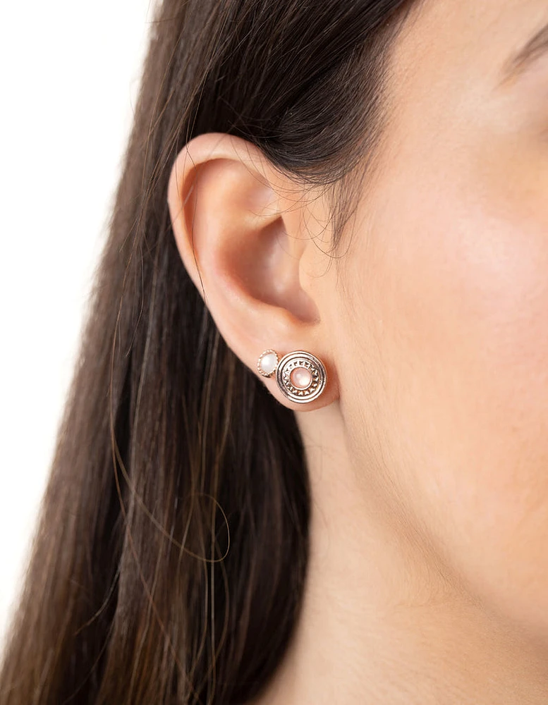 Rose Gold Big Stud Ear 8-Pack