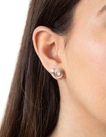 Rose Gold Big Stud Ear 8-Pack