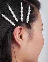 Silver Pearl Bobby Pins