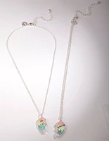 Kids Silver BFF Heart Necklace Pack