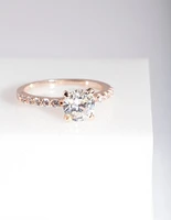 Rose Gold Diamante Engagement Ring