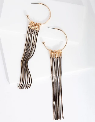 Gold Cutchain Drop Earrings