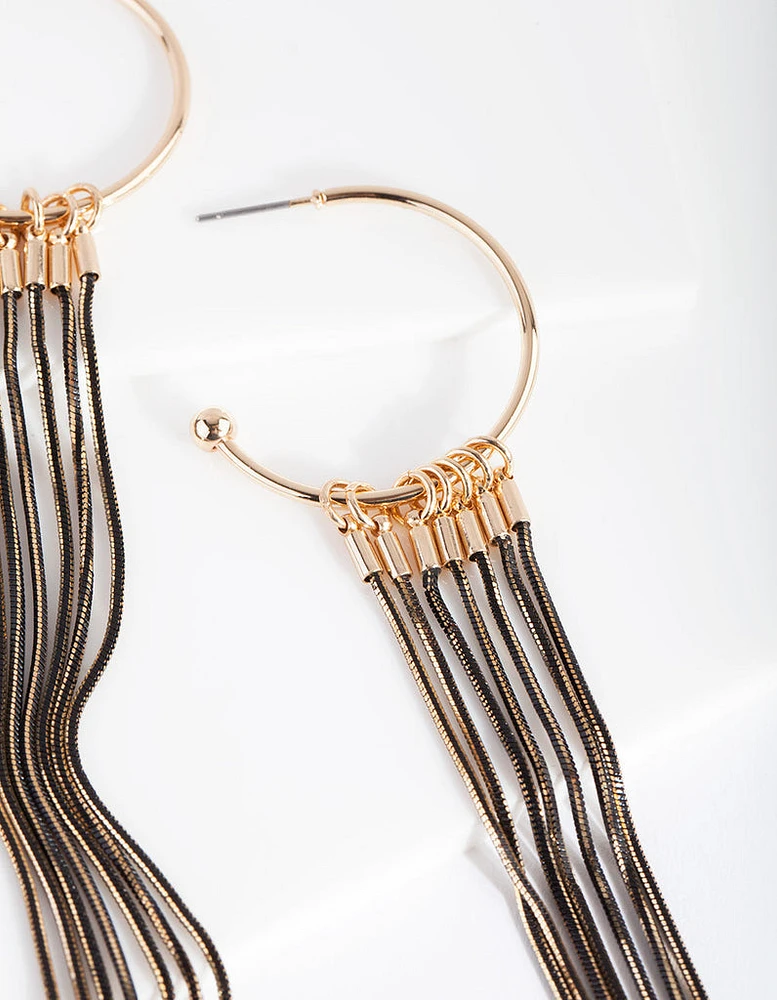 Gold Cutchain Drop Earrings