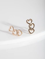 Gold Open Heart Earring