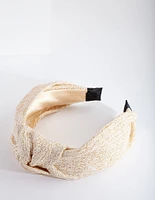 Raffia Gold Thread Turban Headband