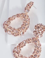 Rose Gold Cluster Gem Earrings