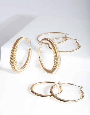 Gold Spiral Hoop Pack