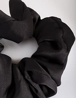 Black Satin Oversized Scrunchie