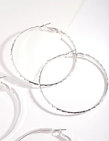 Silver Fine Hoop Earring Pack