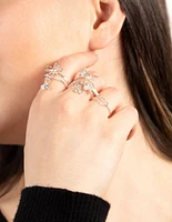 Silver Nature Motif Ring Pack