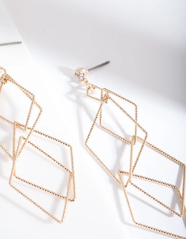 Gold Fine Layered Earrings