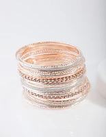 Rose Gold Diamante Glitter Bangle 20-Pack