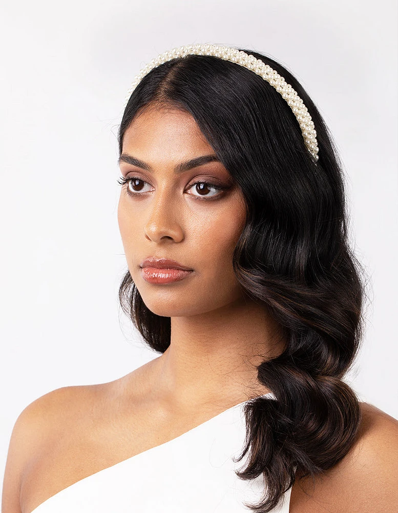 Silver Small Pearl Headband