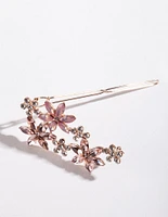 Rose Gold Crystal Flower Multi Clip