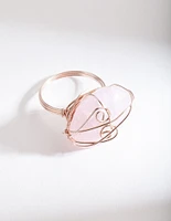 Rose Gold Pink Stone Ring