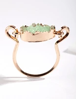 Gold Jade Druzy Ring