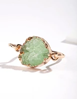 Gold Jade Druzy Ring