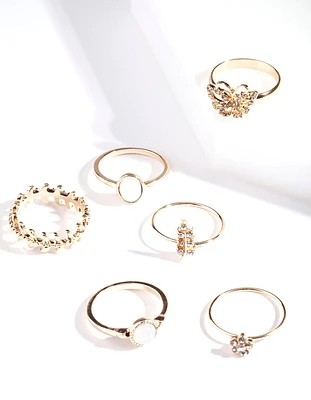 Gold Garden Stone Ring Pack