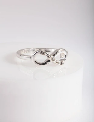 Silver Diamante Infinity Ring