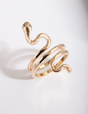 Gold Fine Sleek Snake Ring