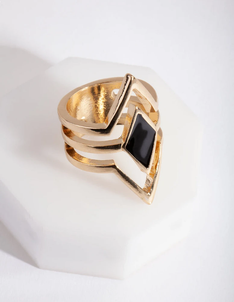 Gold Diamond Shape Ring