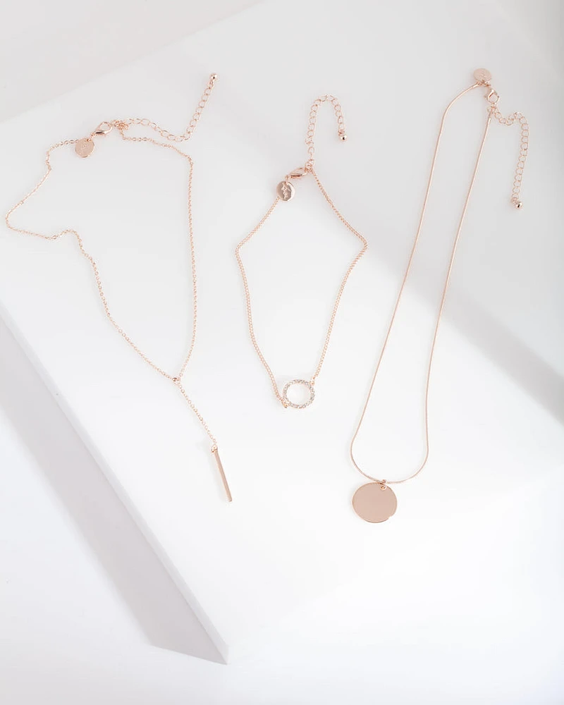 Rose Gold Circle Choker Pack