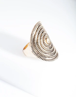 Antique Gold Textured Ring